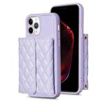 For iPhone 11 Pro Horizontal Wallet Rhombic Leather Phone Case(Purple)