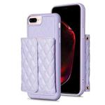 For iPhone 7 Plus / 8 Plus Horizontal Wallet Rhombic Leather Phone Case(Purple)