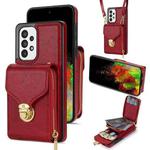 For Samsung Galaxy A53 5G Zipper Hardware Card Wallet Phone Case(Red)