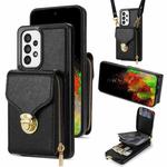 For Samsung Galaxy A53 5G Zipper Hardware Card Wallet Phone Case(Black)
