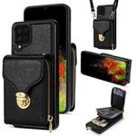 For Samsung Galaxy A12 5G Zipper Hardware Card Wallet Phone Case(Black)
