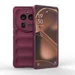 For OPPO Find X6 Pro 5G Magic Shield TPU + Flannel Phone Case(Wine Red)