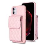 For iPhone 11 Vertical Wallet Rhombic Leather Phone Case(Pink)