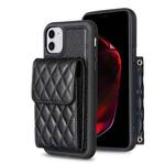 For iPhone 11 Vertical Wallet Rhombic Leather Phone Case(Black)