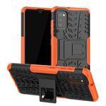 For Samsung Galaxy A41 EU Version Tire Texture Shockproof TPU + PC Protective Case with Holder(Orange)