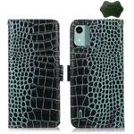 For Nokia C12 4G Crocodile Top Layer Cowhide Leather Phone Case(Green)