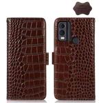 For Nokia C22 4G Crocodile Top Layer Cowhide Leather Phone Case(Brown)