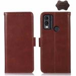 For Nokia C22 4G Crazy Horse Top Layer Cowhide Leather Phone Case(Brown)