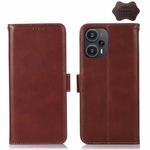 For Xiaomi Redmi Note 12 Turbo 5G Crazy Horse Top Layer Cowhide Leather Phone Case(Brown)