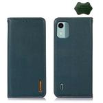 For Nokia C12 4G KHAZNEH Nappa Top Layer Cowhide Leather Phone Case(Green)