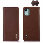 For Nokia C12 4G KHAZNEH Nappa Top Layer Cowhide Leather Phone Case(Brown)
