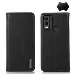 For Nokia C22 4G KHAZNEH Nappa Top Layer Cowhide Leather Phone Case(Black)