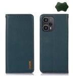 For Xiaomi Redmi Note 12 Turbo 5G KHAZNEH Nappa Top Layer Cowhide Leather Phone Case(Green)