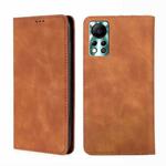 For Infinix Hot 11s NFC Skin Feel Magnetic Horizontal Flip Leather Phone Case(Light Brown)