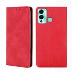 For Infinix Hot 12 Play Skin Feel Magnetic Horizontal Flip Leather Phone Case(Red)