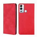 For Infinix Hot 12i Skin Feel Magnetic Horizontal Flip Leather Phone Case(Red)