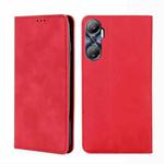 For Infinix Hot 20 4G Skin Feel Magnetic Horizontal Flip Leather Phone Case(Red)