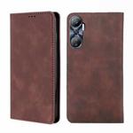 For Infinix Hot 20 4G Skin Feel Magnetic Horizontal Flip Leather Phone Case(Dark Brown)