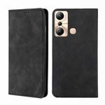 For Infinix Hot 20i Skin Feel Magnetic Horizontal Flip Leather Phone Case(Black)
