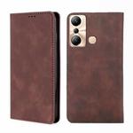 For Infinix Hot 20i Skin Feel Magnetic Horizontal Flip Leather Phone Case(Dark Brown)