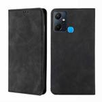 For Infinix Smart 6 Plus Skin Feel Magnetic Horizontal Flip Leather Phone Case(Black)