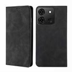 For Infinix Smart 7 Skin Feel Magnetic Horizontal Flip Leather Phone Case(Black)