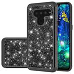 For LG V50 ThinQ 5G Glitter Powder Contrast Skin Shockproof Silicone + PC Protective Case(Black)
