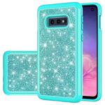 For Samsung Galaxy S10e Glitter Powder Contrast Skin Shockproof Silicone + PC Protective Case(Green)