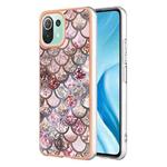 For Xiaomi 11 Lite Electroplating IMD TPU Phone Case(Pink Scales)