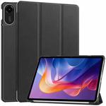 For Xiaomi Redmi Pad 2 Custer Texture 3-Fold Holder Leather Smart Tablet Case(Black)