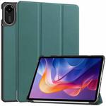 For Xiaomi Redmi Pad 2 Custer Texture 3-Fold Holder Leather Smart Tablet Case(Green)