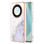 For Honor X9a / Magic5 Lite Electroplating Marble Dual-side IMD Phone Case(White 006)