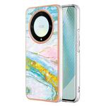For Honor X9a / Magic5 Lite Electroplating Marble Dual-side IMD Phone Case(Green 004)