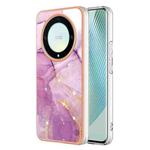 For Honor X9a / Magic5 Lite Electroplating Marble Dual-side IMD Phone Case(Purple 001)