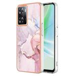 For OnePlus Nord N300 / OPPO A57 4G 2022 / Realme Narzo 50 5G Global / OPPO K10 5G Global Electroplating Marble Dual-side IMD Phone Case(Rose Gold 005)