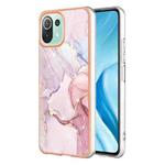 For Xiaomi 11 Lite Electroplating Marble Dual-side IMD Phone Case(Rose Gold 005)