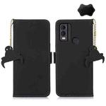 For Nokia C22 4G Genuine Leather Magnetic RFID Leather Phone Case(Black)