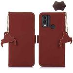 For Nokia C22 4G Genuine Leather Magnetic RFID Leather Phone Case(Coffee)