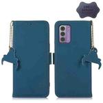 For Nokia G42 Genuine Leather Magnetic RFID Leather Phone Case(Blue)