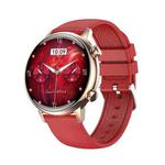 HK39 1.1 inch Smart Silicone Strap Watch Supports Bluetooth Call/Blood Oxygen Monitoring(Red)