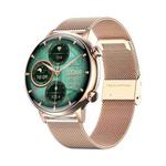 HK39 1.1 inch Smart Stainless Steel Band Watch Support Bluetooth Call/Blood Oxygen Monitoring(Gold)