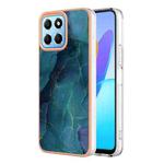 For Honor X8 5G Electroplating Marble Dual-side IMD Phone Case(Green 017)