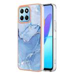 For Honor X8 5G Electroplating Marble Dual-side IMD Phone Case(Blue 018)