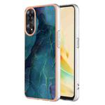 For OPPO Reno 8T 4G Electroplating Marble Dual-side IMD Phone Case(Green 017)