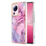 For Xiaomi 13 Lite 5G Electroplating Marble Dual-side IMD Phone Case(Pink 013)