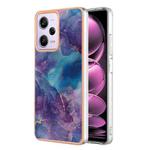 For Xiaomi Redmi Note 12 Pro 5G Global Electroplating Marble Dual-side IMD Phone Case(Purple 016)