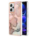 For Xiaomi Redmi Note 12 Pro+ 5G Global Electroplating Marble Dual-side IMD Phone Case(Rose Gold 015)