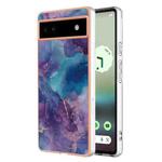 For Google Pixel 6A Electroplating Marble Dual-side IMD Phone Case(Purple 016)
