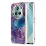 For Honor Magic5 Pro Electroplating Marble Dual-side IMD Phone Case(Purple 016)