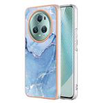 For Honor Magic5 Pro Electroplating Marble Dual-side IMD Phone Case(Blue 018)